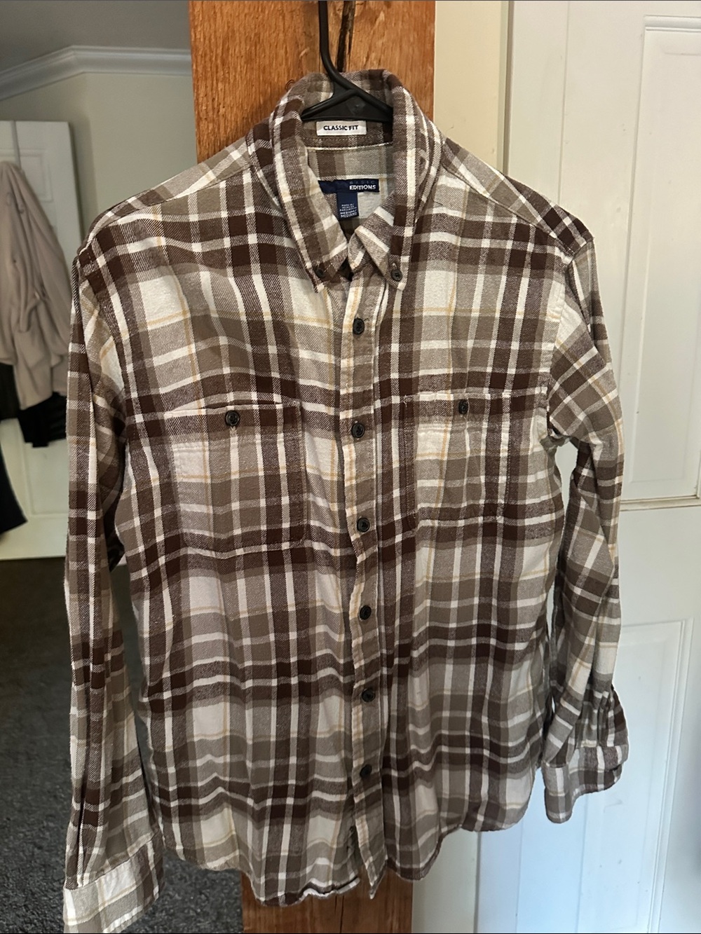 Exofficio Brown and Cream Plaid Button-Down Shirt